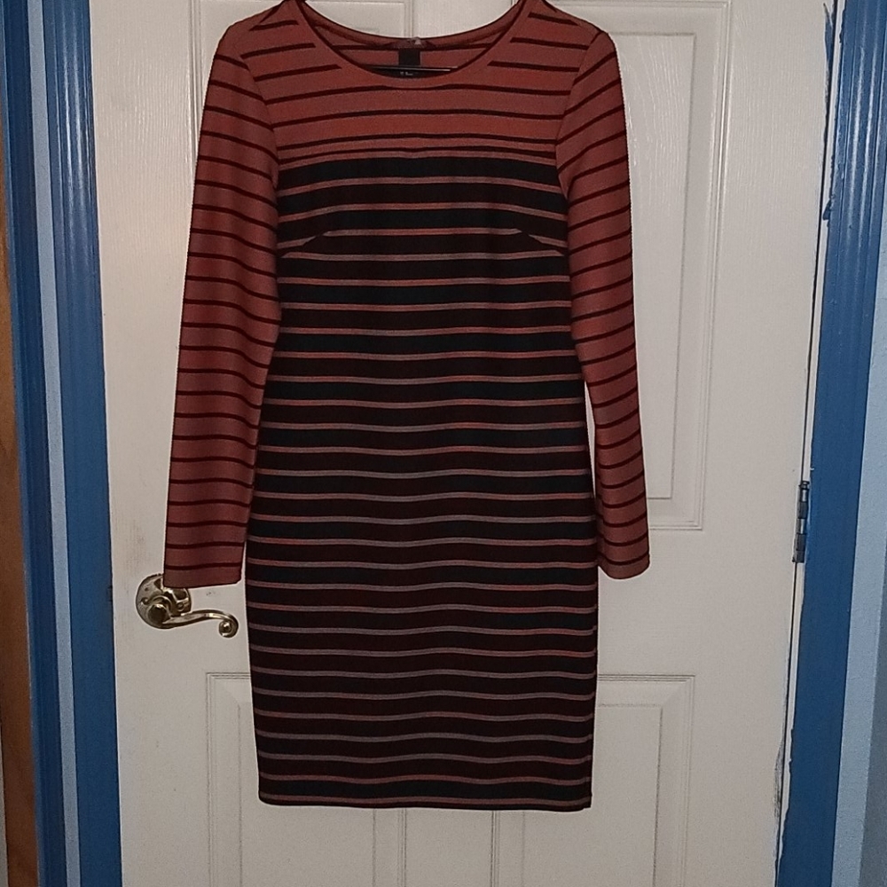 LS Body Con Stripe Dress